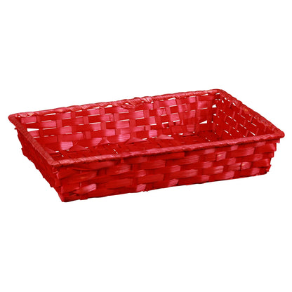 Rihana bamboo raspberry rectangular basket 36x26.5x7.5cm