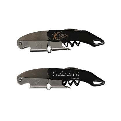 Sommelier Premium double appui noir bordeaux imitation bois  perso