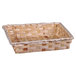 Rihana natural bamboo rectangular basket 24x18x5cm