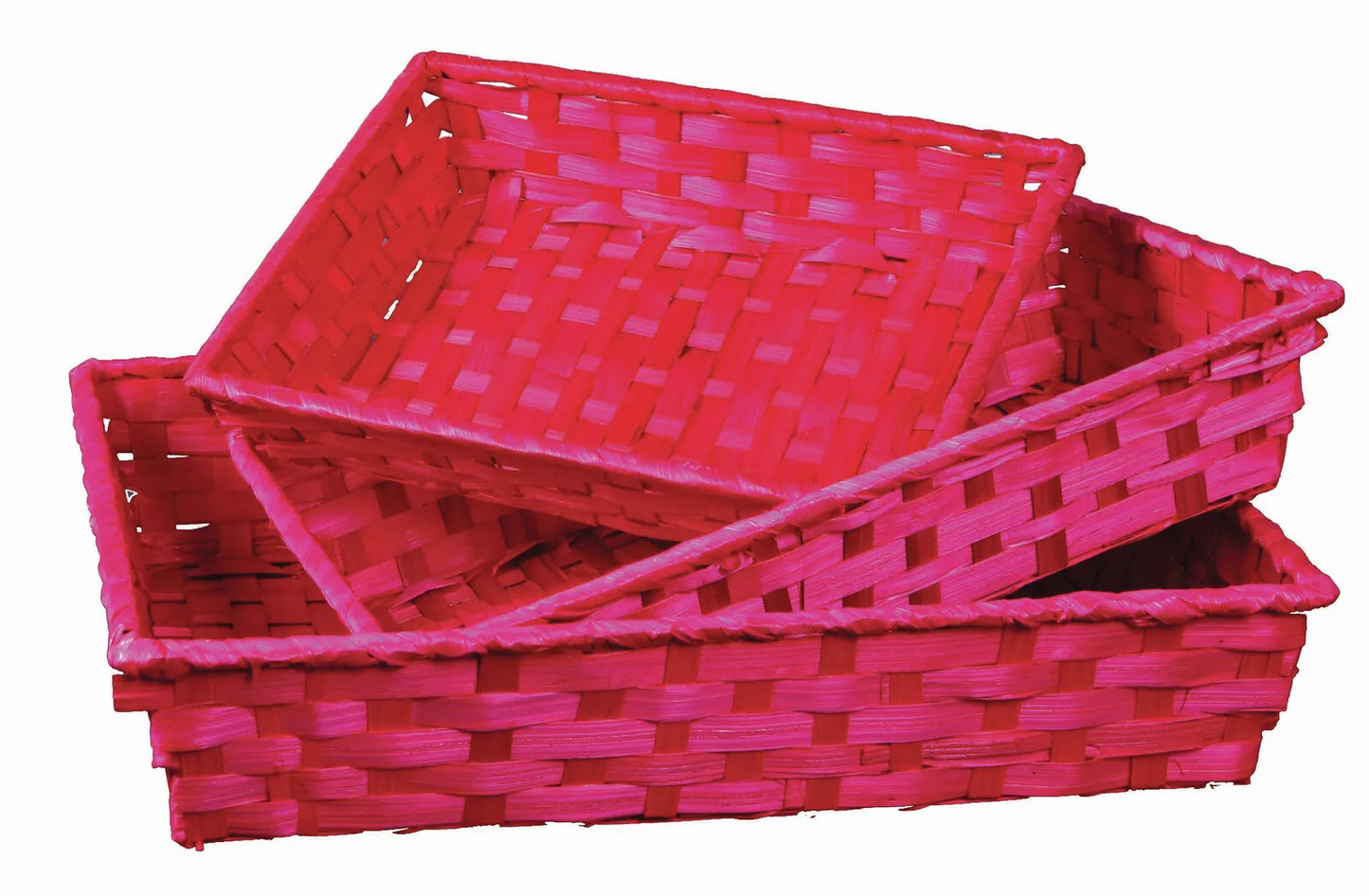 Rihana bamboo raspberry rectangular basket 36x26.5x7.5cm