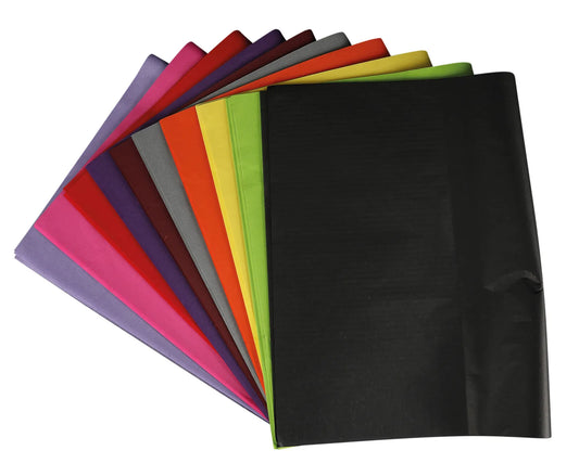 Papier mousseline 10 couleurs assorties 75x50cm (480 feuilles)
