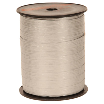 Silver matte curb ribbon (10mm x 250m spool)