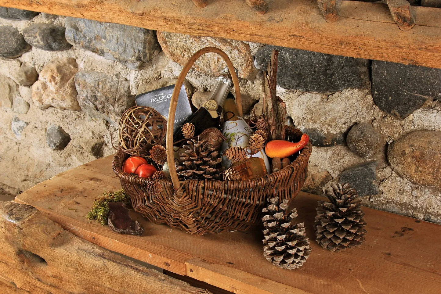 Panier Roseline osier brut ovale 38x28x13cm