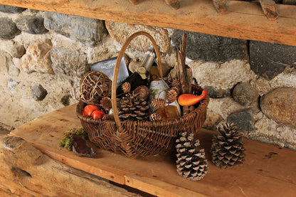 Panier Roseline osier brut ovale 38x28x13cm