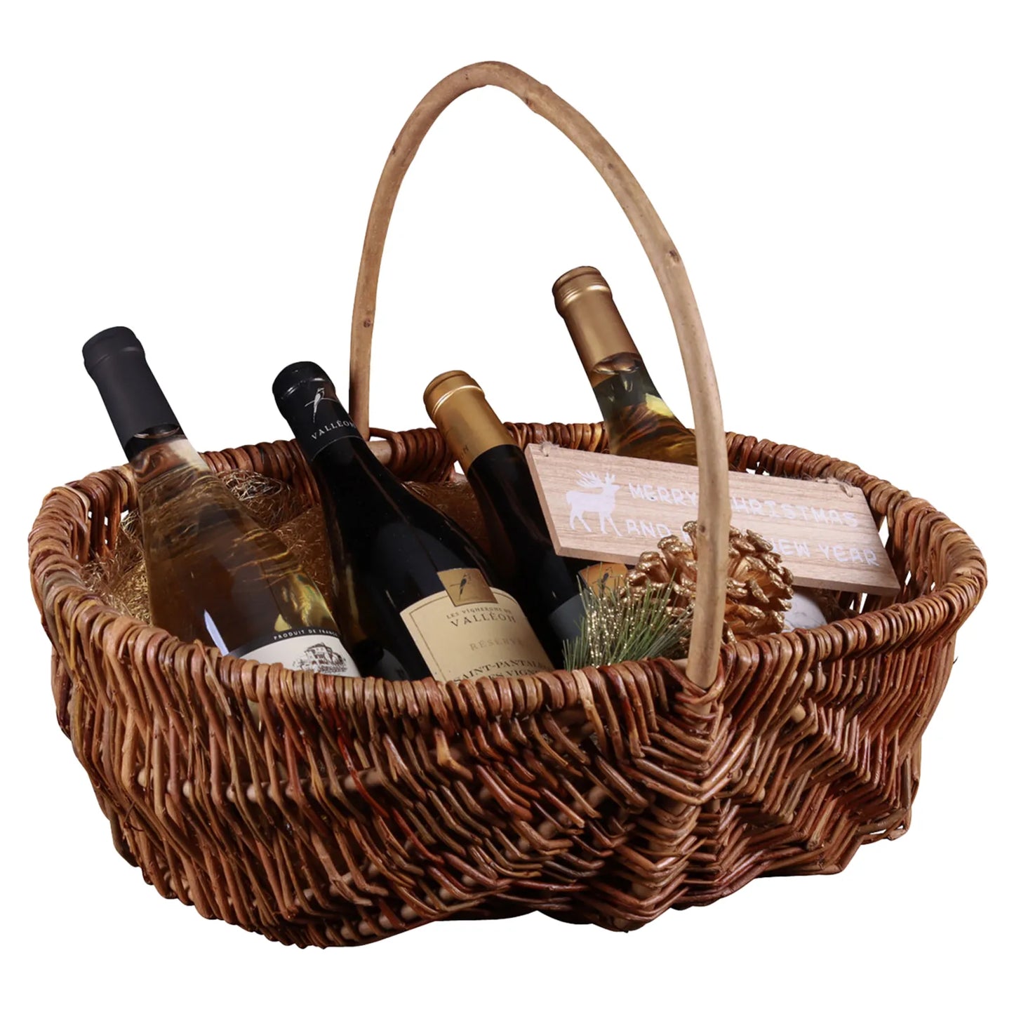 Panier Roseline osier brut ovale 46x35x15cm