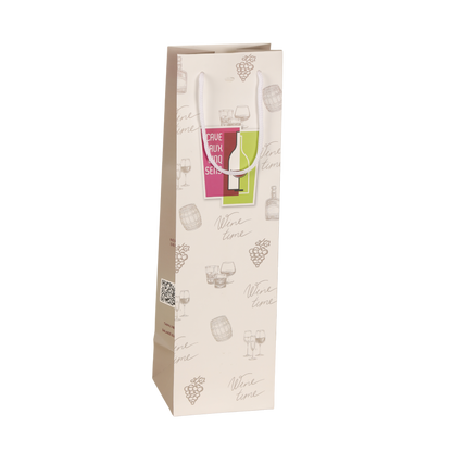 Luxury paper bag 1 bottle 10x10x39cm customisable