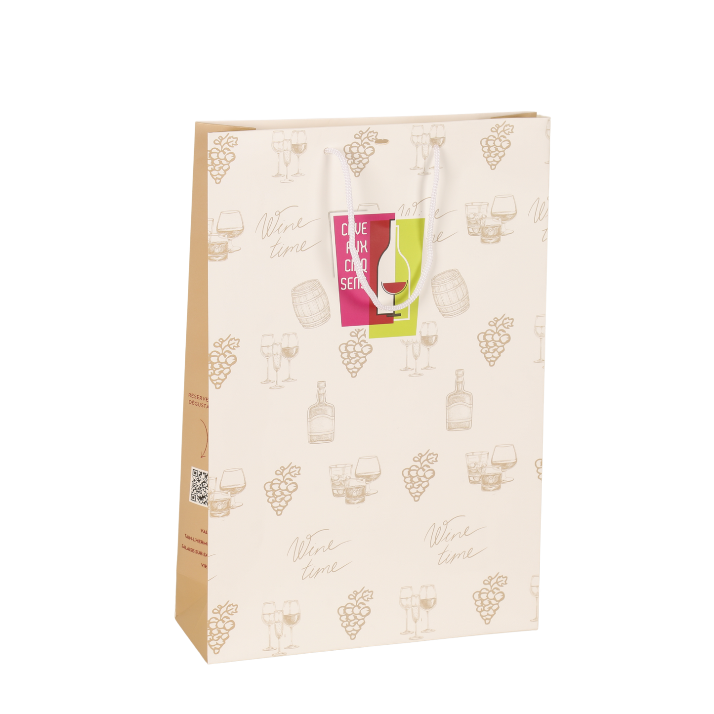 Sac papier luxe 3 bouteilles 26x9x39cm personnalisé