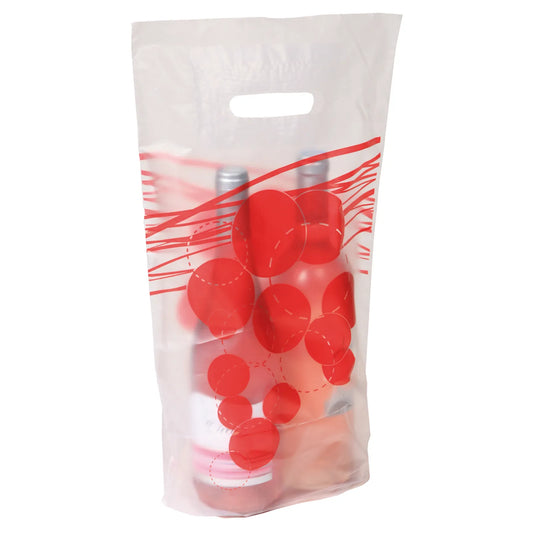 Sac plastique Coquelicot 2 bouteilles