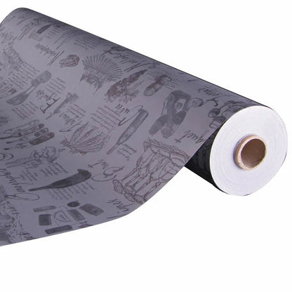 Grey/taupe coated kraft grape variety gift wrap 0.70x100m