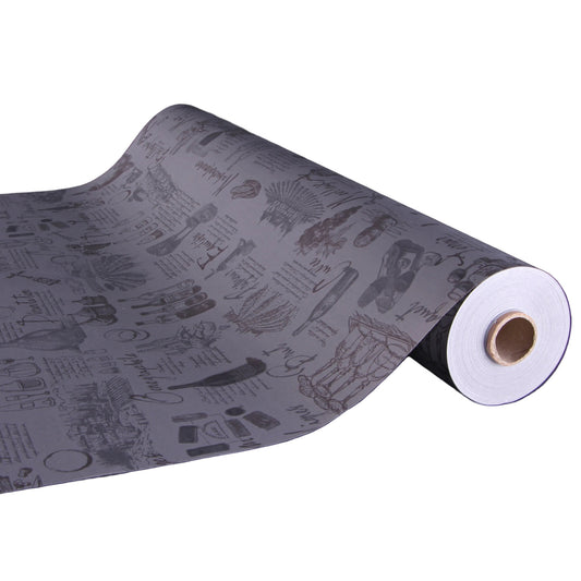 Papier cadeau Cépage kraft couché gris/taupe 0.50x200m