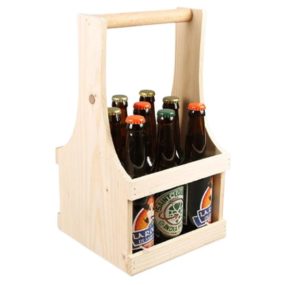 Panier Marcello bois 4 bouteilles 75cl/9 bières 33cl (long neck)