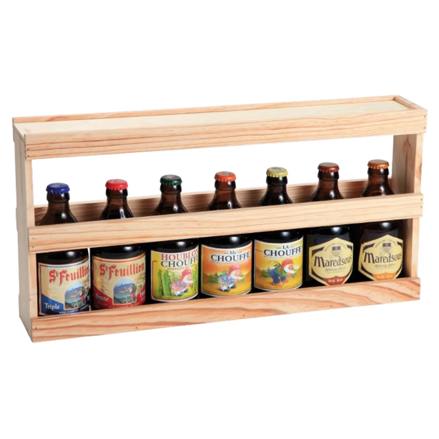 Fabio XXL half-meter wooden crate, 7 x 50cl beers / 8 x 33cl beers