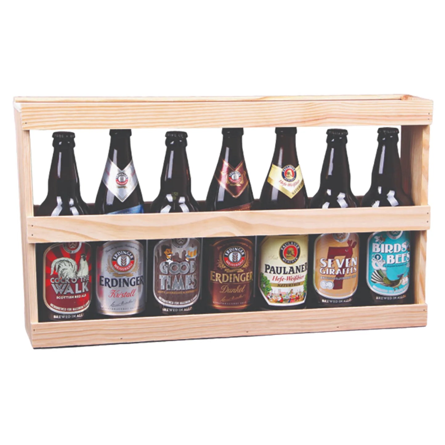 Fabio XXL half-meter wooden crate, 7 x 50cl beers / 8 x 33cl beers