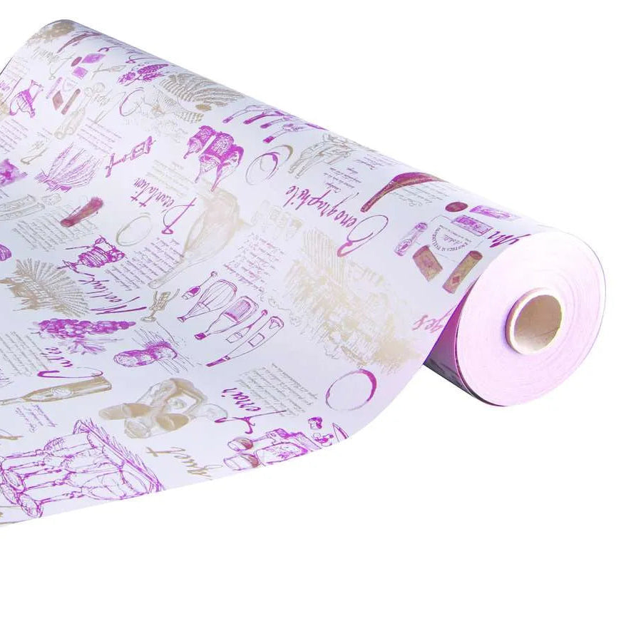 Papier cadeau Cépage kraft couché bordeaux/or 0.70x100m