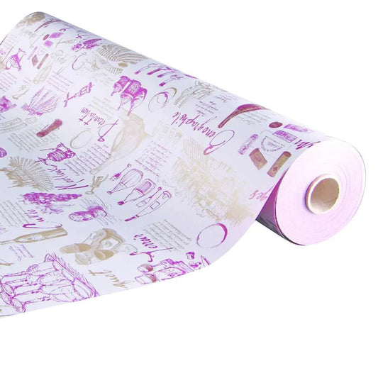 Papier cadeau Cépage kraft couché bordeaux/or 0.70x100m