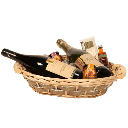 Amandine basket, wicker/wood/seagrass, oval, 36x28x9cm