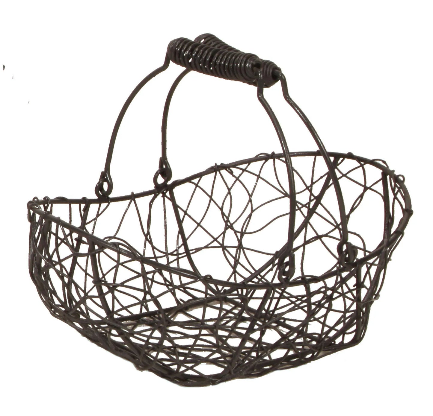 Marcel oval metal basket, aged anthracite, 28x18x8/11cm