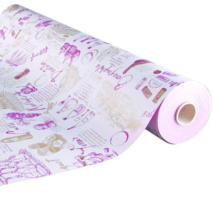Grape Variety Kraft Wrapping Wrap, Burgundy/Gold, 0.50x200m