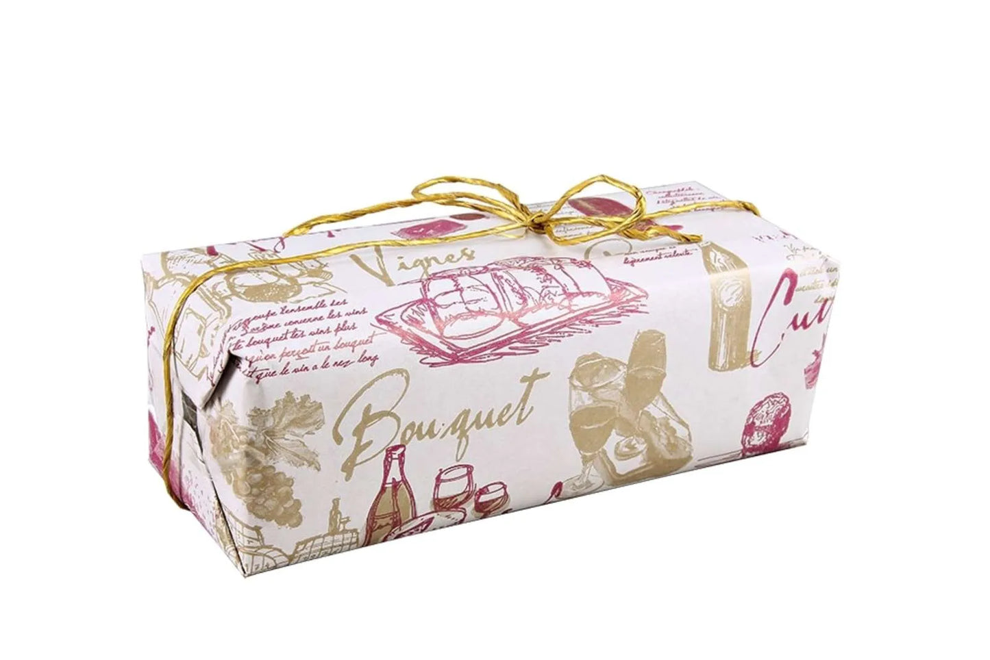 Papier cadeau Cépage kraft couché bordeaux/or 0.50x200m