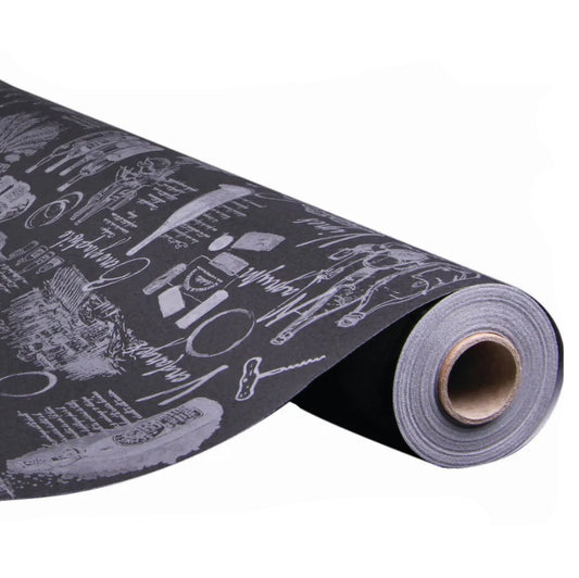 Black/silver coated kraft grape variety gift wrap 0.50x200m