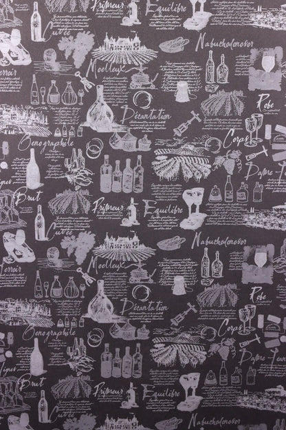 Papier cadeau Cépage kraft couché noir/argent 0.50x200m