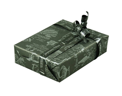 Papier cadeau Cépage kraft couché noir/argent 0.70x100m