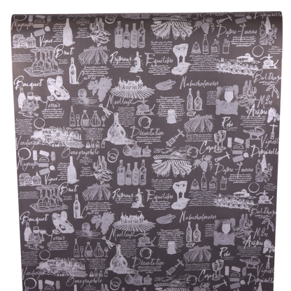 Black/silver coated kraft grape variety gift wrap 0.70x100m
