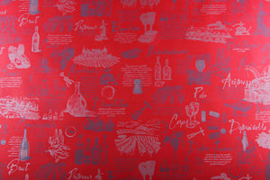 Red/Silver Coated Kraft Grape Variety Gift Wrap 0.50x200m