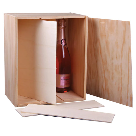 Caisse Tradition bois de pin 6 bouteilles (2x3)