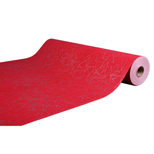 Papier cadeau Diamy kraft couché rouge/argent 0.50x200m