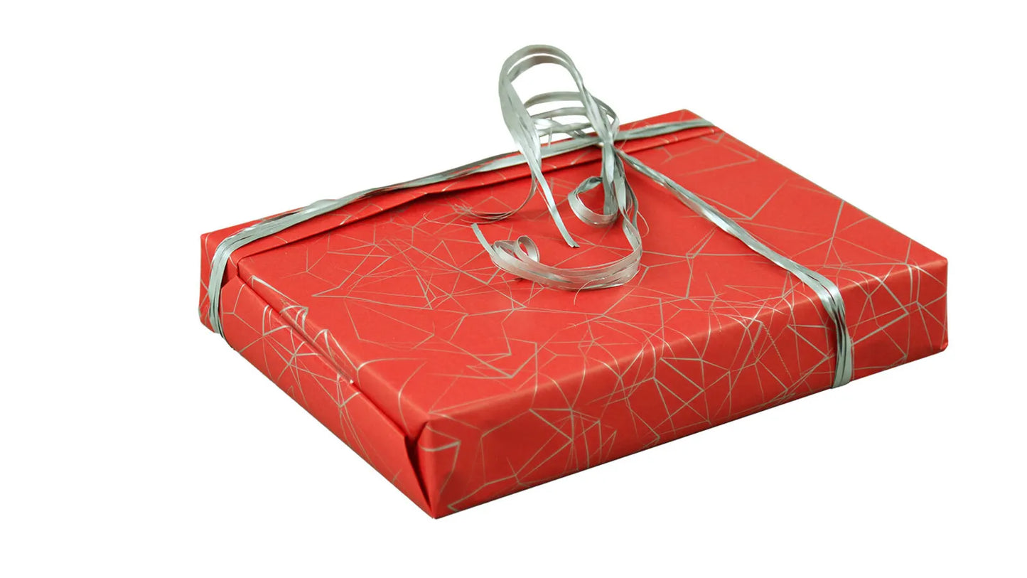 Diamy red/silver coated kraft gift wrap 0.50x200m
