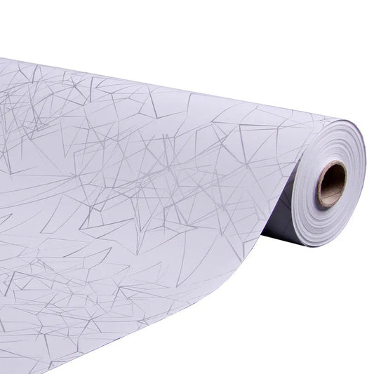 Papier cadeau Diamy kraft couché gris/argent 0.70x100m
