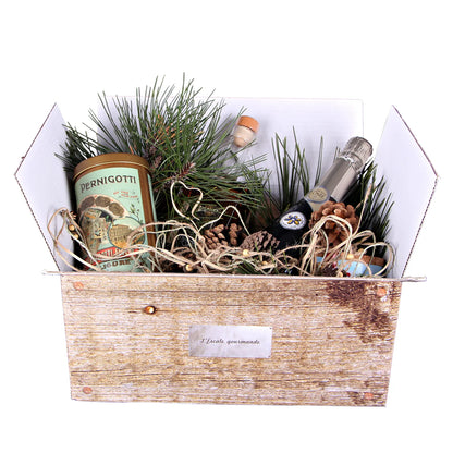 Caisse gourmande Lorriane carton imitation bois 33x22x15cm