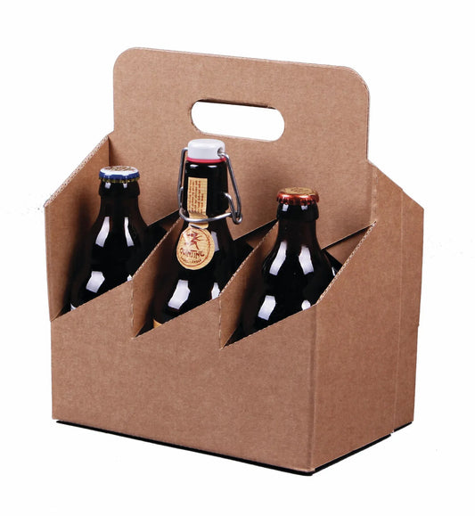 Atlanta kraft cardboard basket case containing 6 x 33cl beers