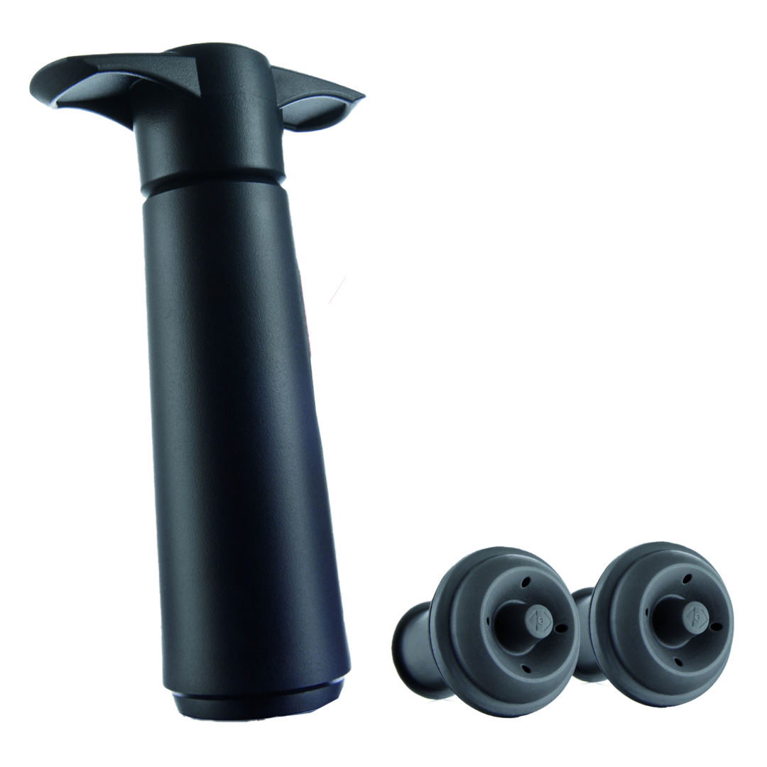 Vacuvin Black Wine Saver Gift Pack Vacuum Pump