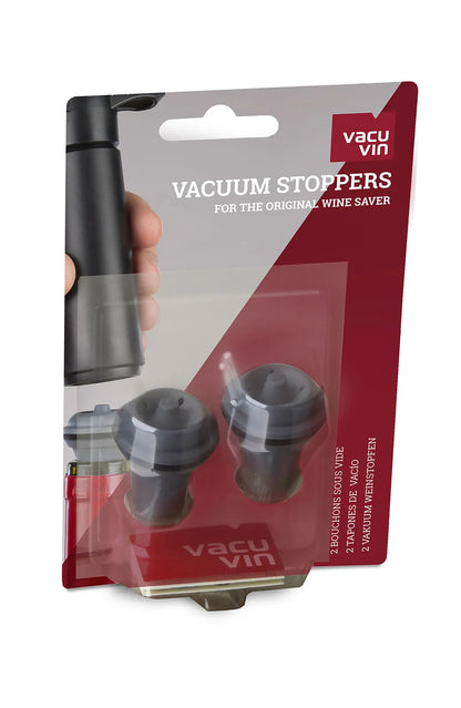 Bouchon pompe à vide Wine Saver Stopper gris Vacuvin (2 pièces)