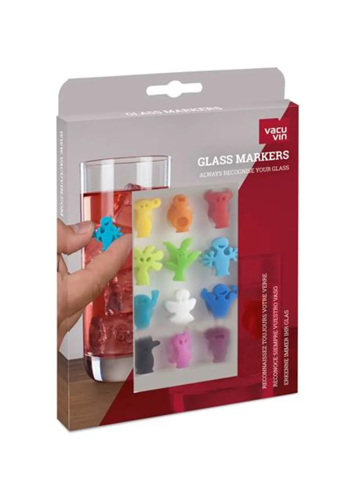 Marque-verre Glass Marker Party People Vacuvin (12 pièces)