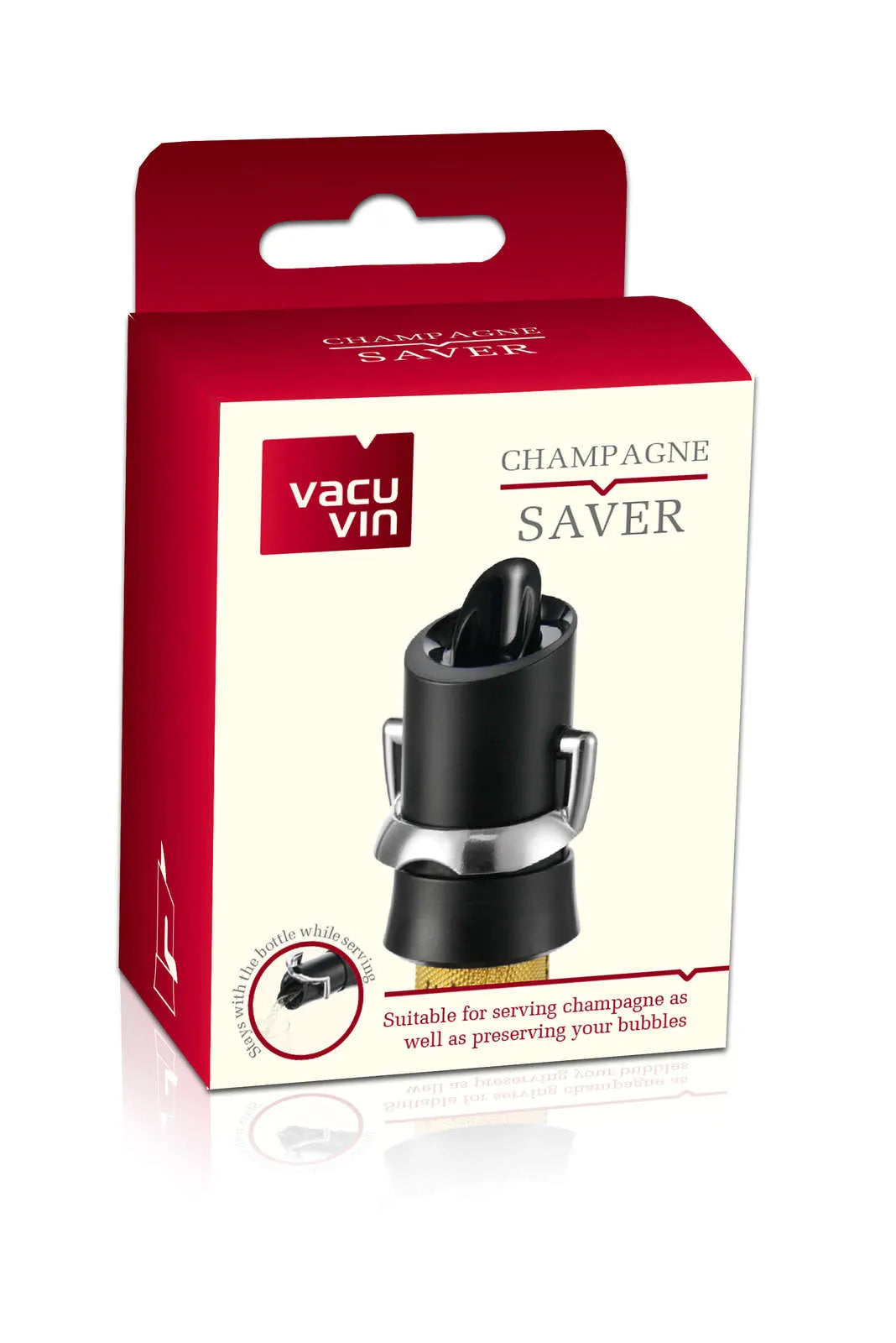 Bouchon verseur conservateur Champagne Saver noir Vacuvin