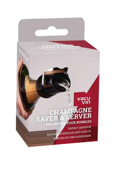 Bouchon verseur conservateur Champagne Saver noir Vacuvin