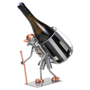 Support bouteille Félix métal gris/cuivre - Randonneur