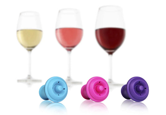 Bouchon pompe à vide Wine Saver Stopper couleurs Vacuvin (3 pièces)