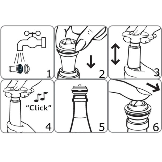 Bouchon pompe à vide Wine Saver Stopper couleurs Vacuvin (3 pièces)