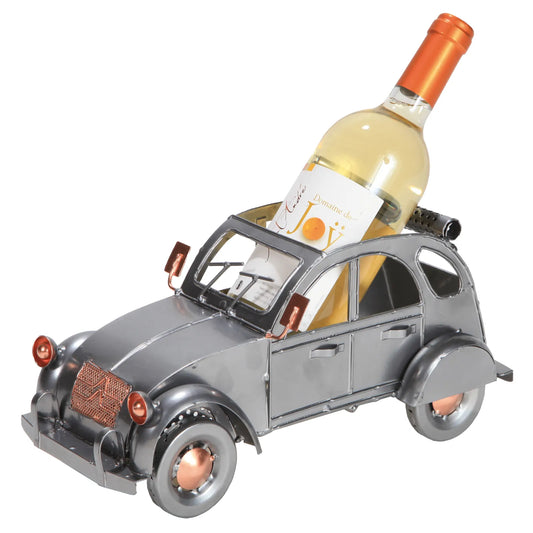 Support bouteille Félix métal gris/cuivre - 2CV