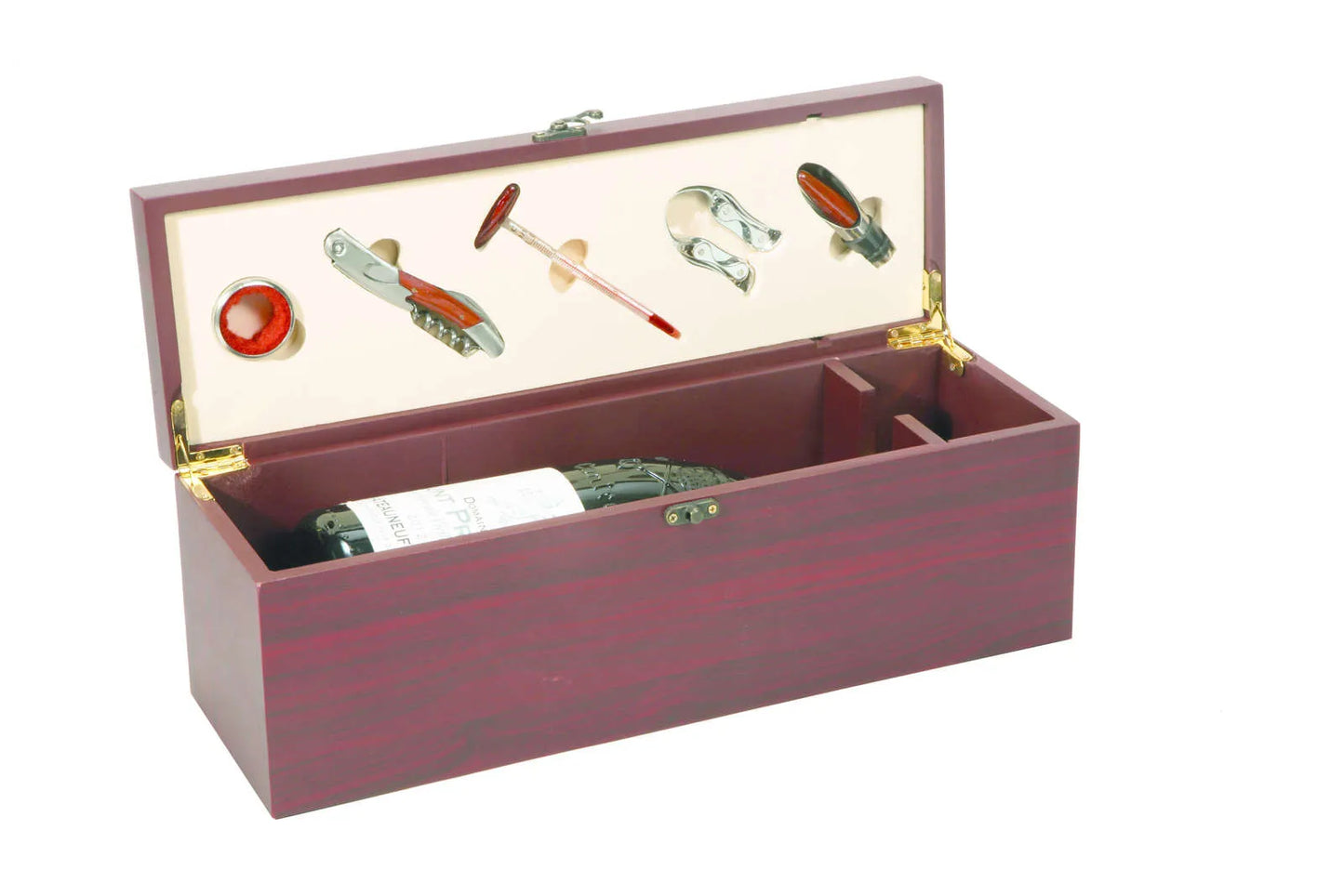 Coffret sommelier Acajou magnum bois 5 pièces