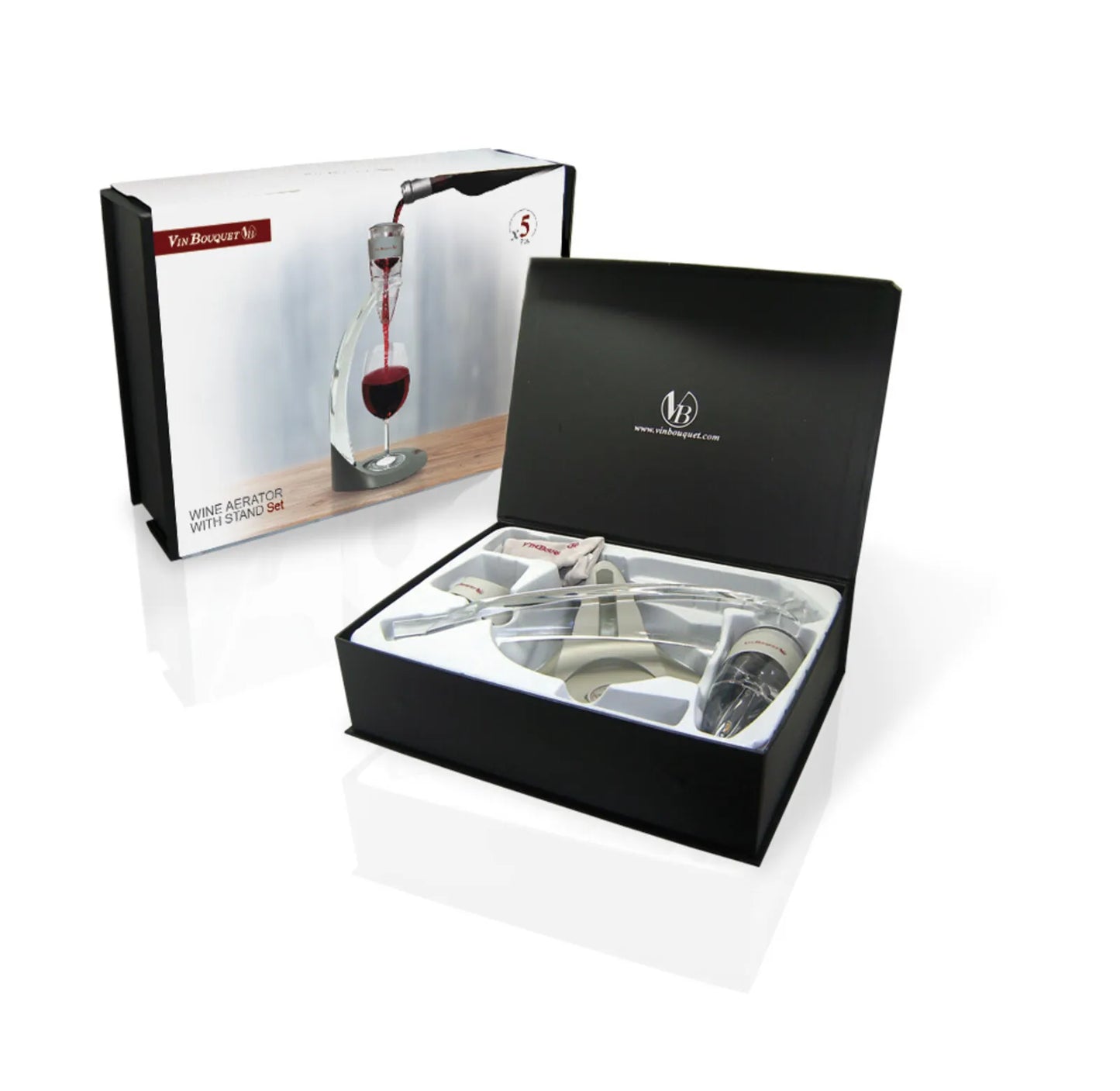 Florent aerator/decanter with VinBouquet service stand