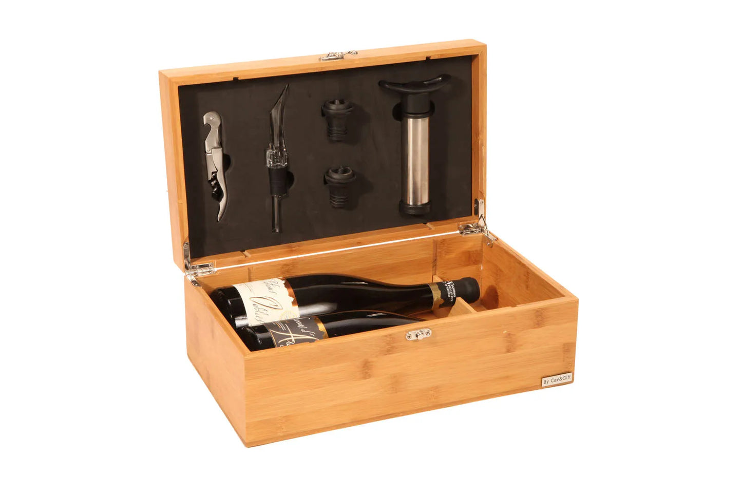 Coffret sommelier Bamboo 2 bouteilles bambou 5 pièces