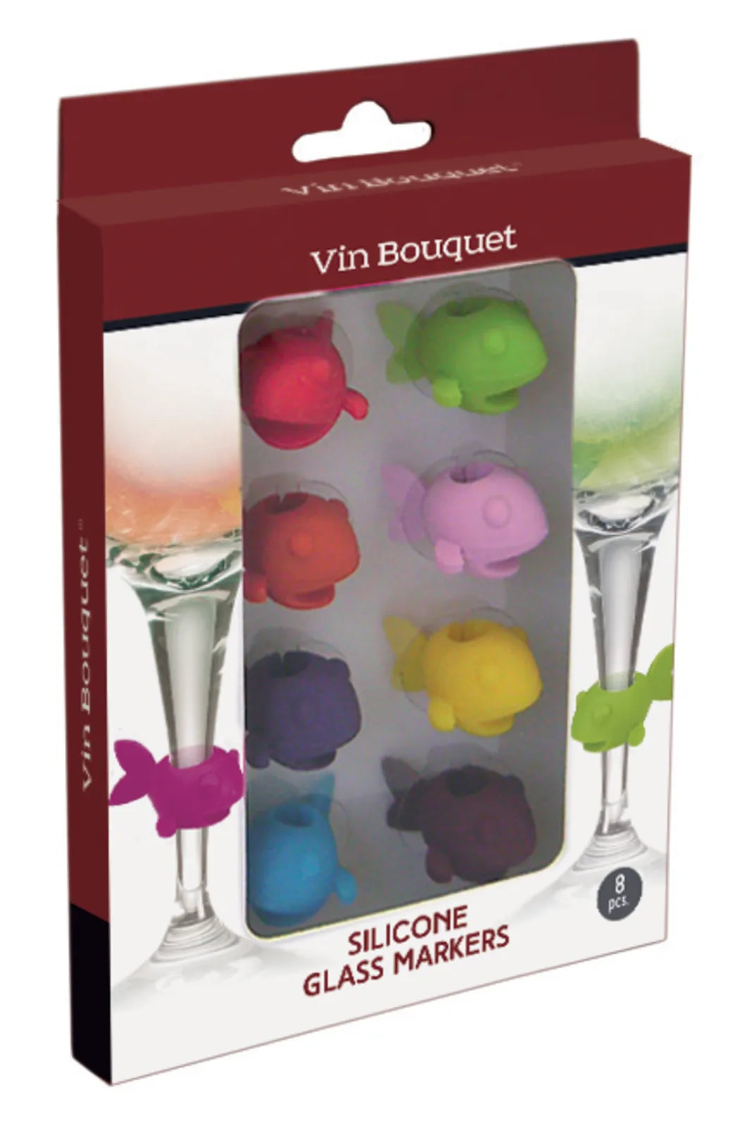 Marque-verre Fish VinBouquet (8 pièces)