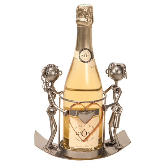 Felix bottle holder, grey/copper metal - Love