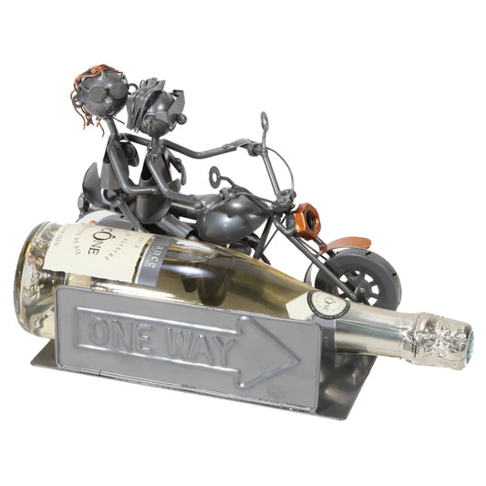 Felix bottle holder, grey/copper metal - Biker Couple