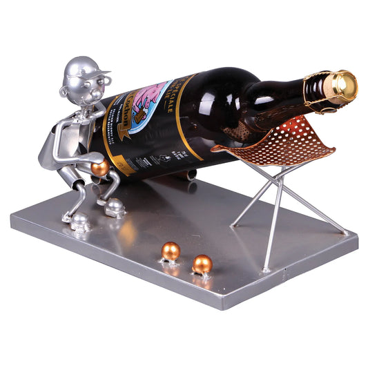 Felix bottle holder, grey/copper metal - Boules player